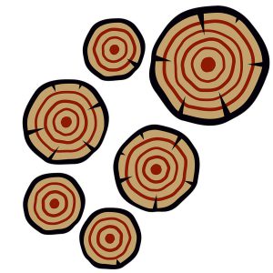 Stepping Stones Wood - set 6 pieces