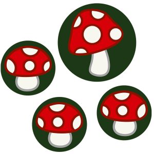 Mushroom - set 4 pieces