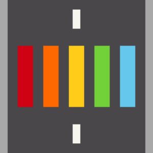 Two-lane Rainbow Crosswalk